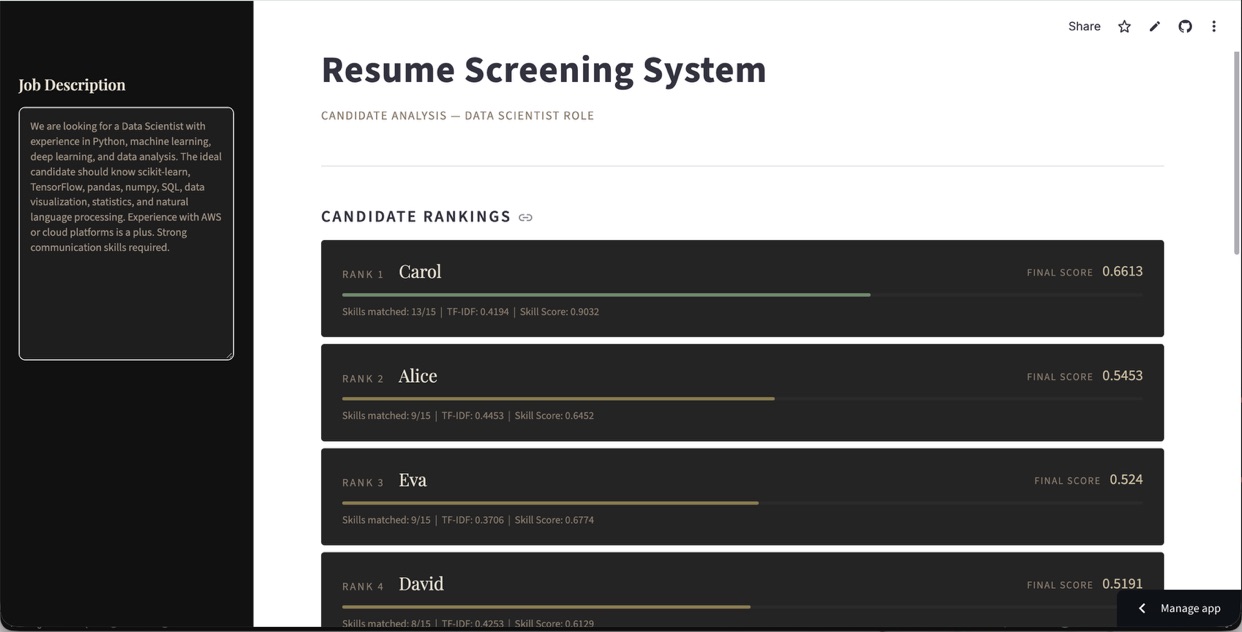 Resume Screening System